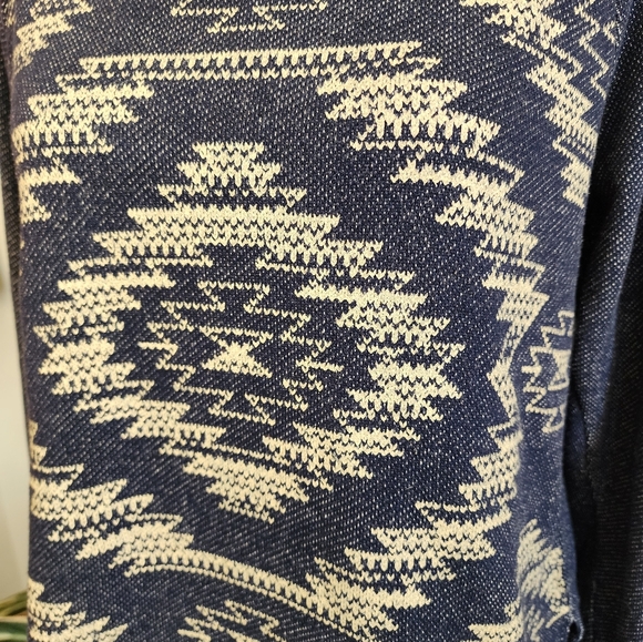 Old Navy terrycloth tribal sweater, small, Navy - Picture 2 of 5